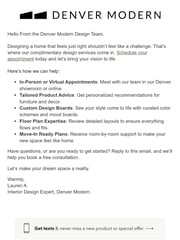 Email Inspiration from Lauren at Denver Modern