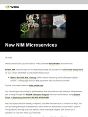 Email Inspiration from NVIDIA API Catalog Team