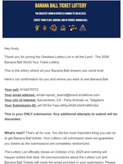 Email Inspiration from Banana Ball Tickets