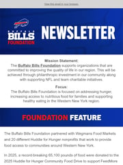 Email Inspiration from Buffalo Bills Foundation