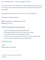 Email Inspiration from Claire from Common Room