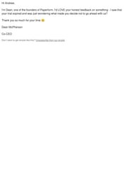 Email Inspiration from Dean from Paperform