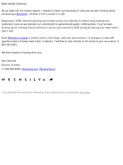 Email Inspiration from Kam at Wrensilva