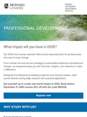 Email Inspiration from Monash Sustainable Development Institute