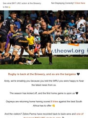 Email Inspiration from Ospreys Rugby