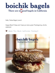 Email Inspiration from Boichik Bagels