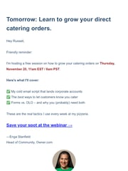 Email Inspiration from Enga @ Owner