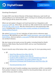 Email Inspiration from Infrastructure as a Newsletter