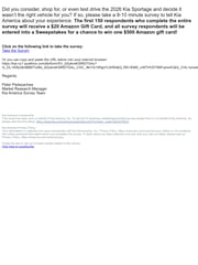 Email Inspiration from Kia America Survey Team
