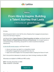 Email Inspiration from Lattice Webinars