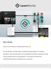 Email Inspiration from Liz from LearnWorlds
