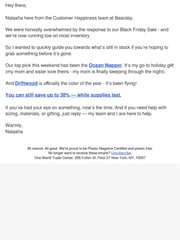 Email Inspiration from Natasha, Customer Happiness