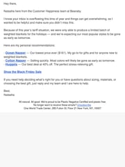 Email Inspiration from Natasha, Customer Happiness