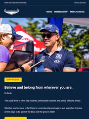 Email Inspiration from North Queensland Toyota Cowboys