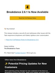 Email Inspiration from Elias from Breakdance
