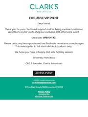 Email Inspiration from Francesco Clark - Clark's Botanicals