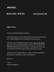 Email Inspiration from Jacen, from Monos