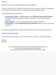 Email Inspiration from Natasha, Customer Happiness