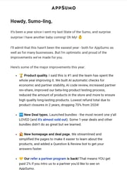 Email Inspiration from Noah at AppSumo