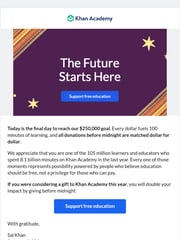 Email Inspiration from Sal at Khan Academy