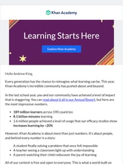 Email Inspiration from Sal from Khan Academy