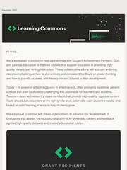 Email Inspiration from Sandra Liu Huang at Learning Commons