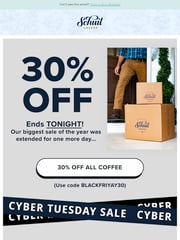 Email Inspiration from Schuil Coffee