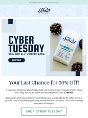 Email Inspiration from Schuil Coffee