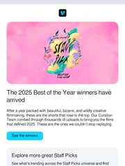 Email Inspiration from Vimeo
