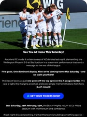 Email Inspiration from Auckland FC