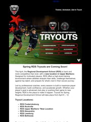 Email Inspiration from D.C. United Youth Programs