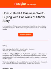 Email Inspiration from HubSpot For Startups