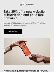 Email Inspiration from Squarespace