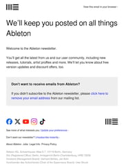 Email Inspiration from Ableton Newsletter