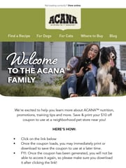 Email Inspiration from ACANA Pet Foods
