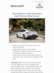 Email Inspiration from Acura Media Alert