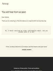 Email Inspiration from Aesop United States