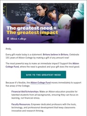 Email Inspiration from Albion College