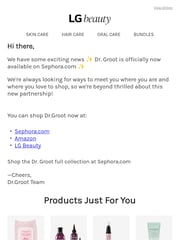 Email Inspiration from Dr.Groot at LG beauty