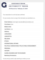 Email Inspiration from Georgetown University Press