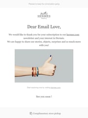 Email Inspiration from Hermès Customer Service