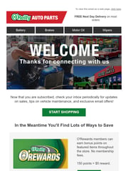 Email Inspiration from O'Reilly Auto Parts