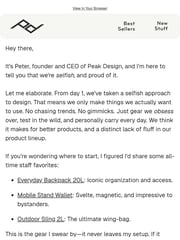 Email Inspiration from Peak Design