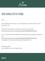 Email Inspiration from STOWA. Time is precious.