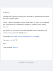 Email Inspiration from Tuan from MindPal