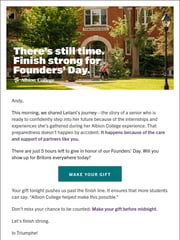 Email Inspiration from Wayne Webster, Albion College