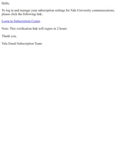 Email Inspiration from Yale Message Subscribe Site Guest User