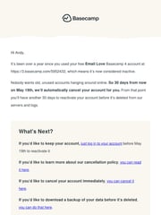 Email Inspiration from Basecamp
