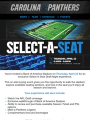 Email Inspiration from Carolina Panthers