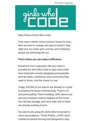Email Inspiration from Girls Who Code Team